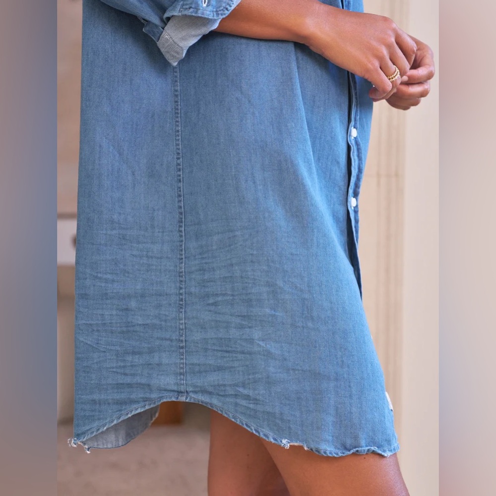 Frank & Eileen Mary Classic Shirtdress Famous Denim Vintage Stonewashed Indigo - Picture 8 of 11